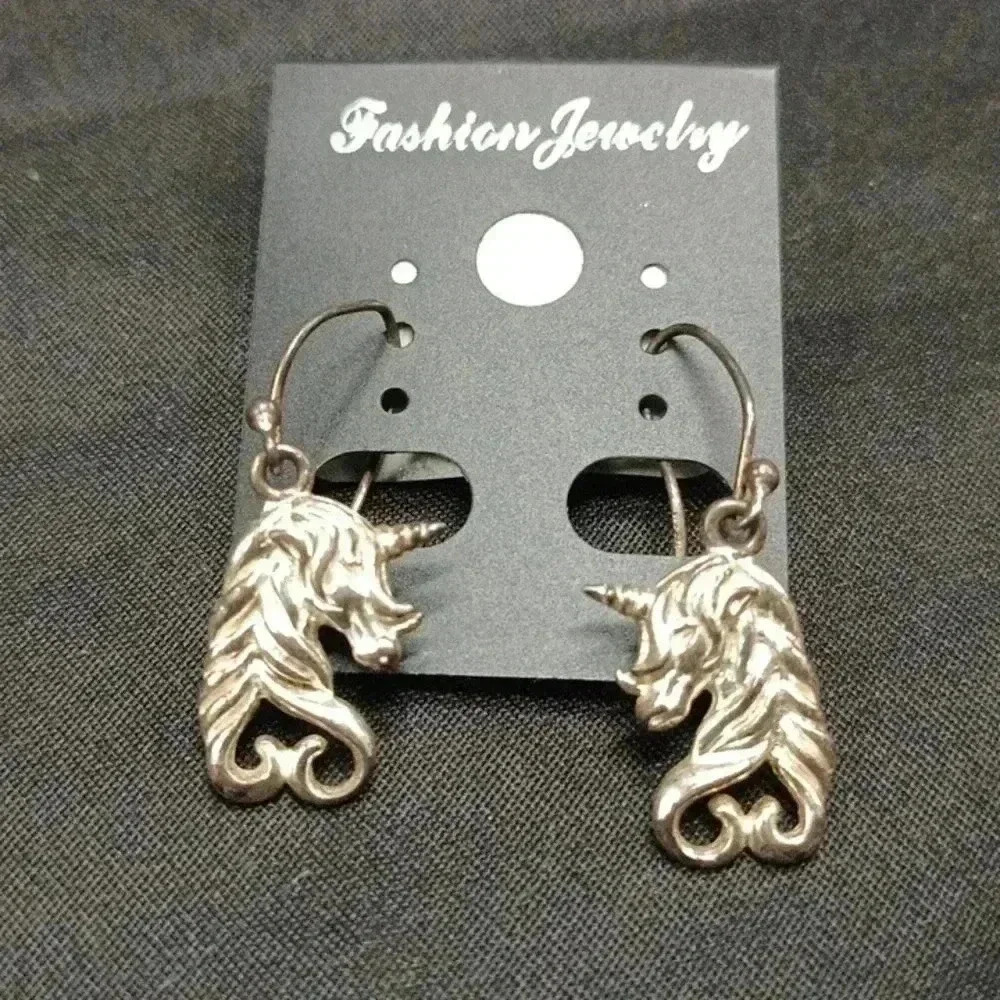 Sterling Silver Unicorn Earrings